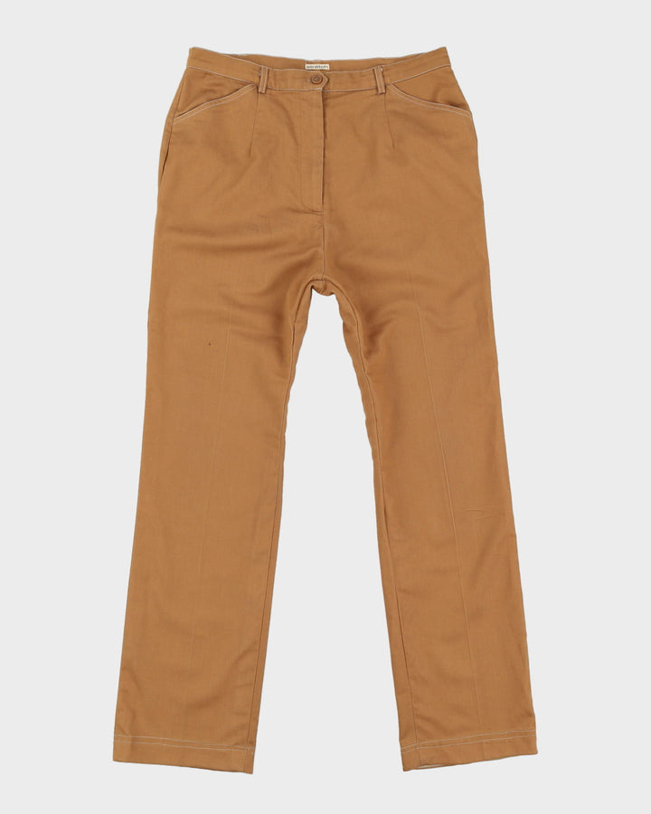 Retro 70s Style Beige Contrast Stitch Suit - CH38 W32