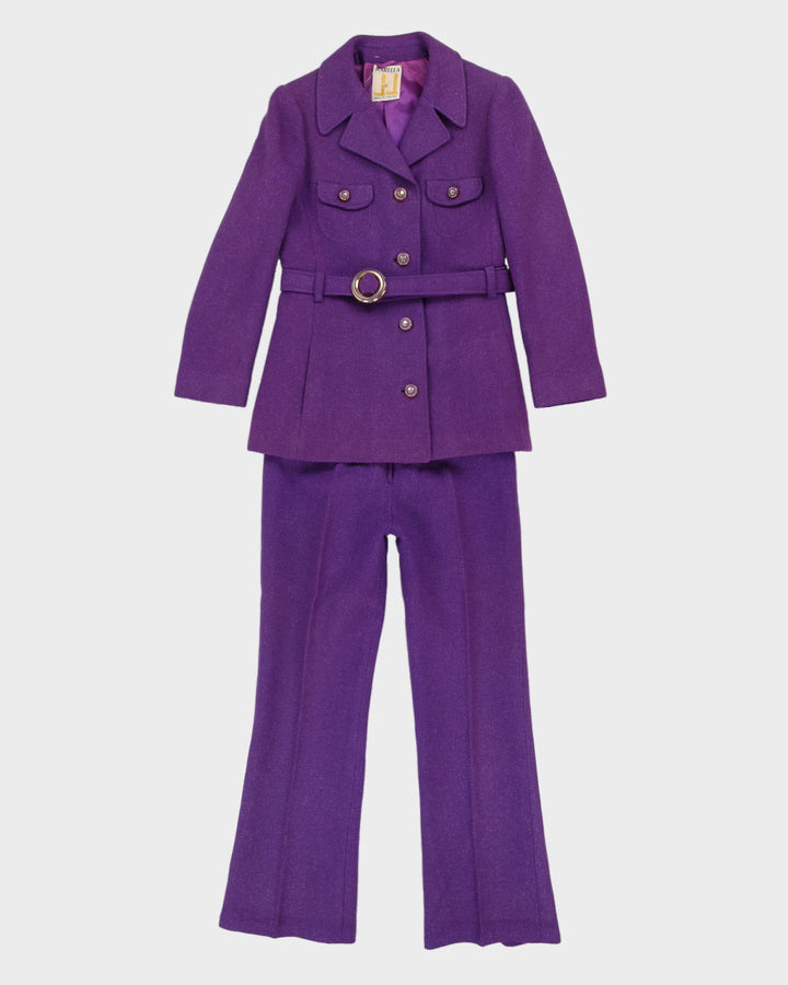 Vintage 1960s Harella Purple 2 Piece Set - S