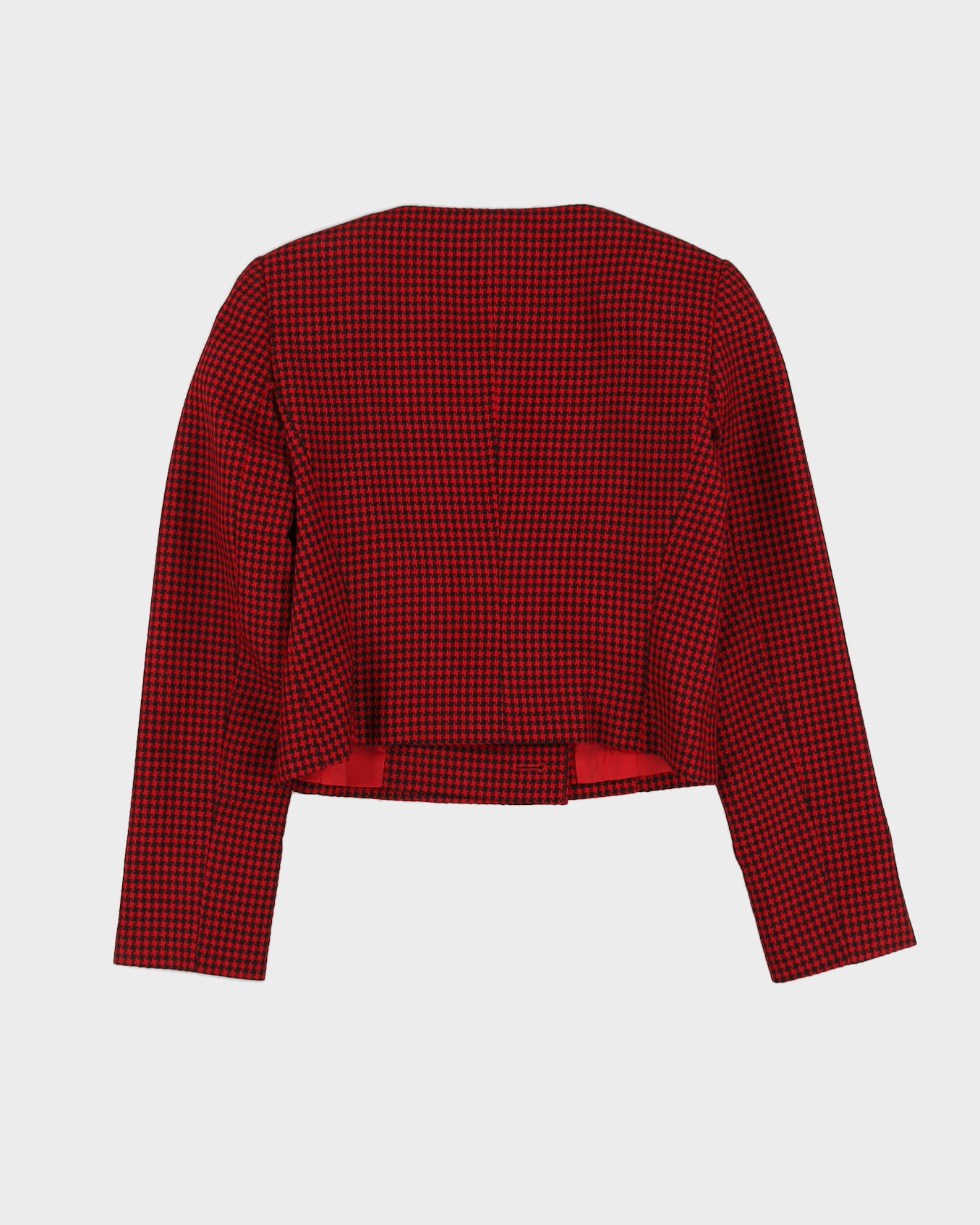 Red And Black Houndstooth  2 Piece Suit - S