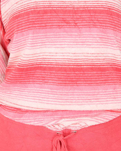juicy couture pink striped velour sweatshirt - s