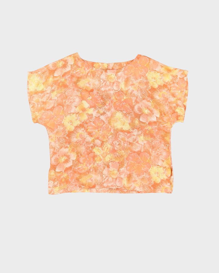 Vintage 1960s Orange Patterned Top - M