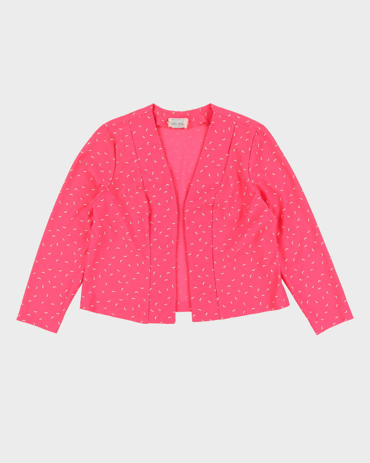 Vintage 1980s Pink Belted Patterned Top - M