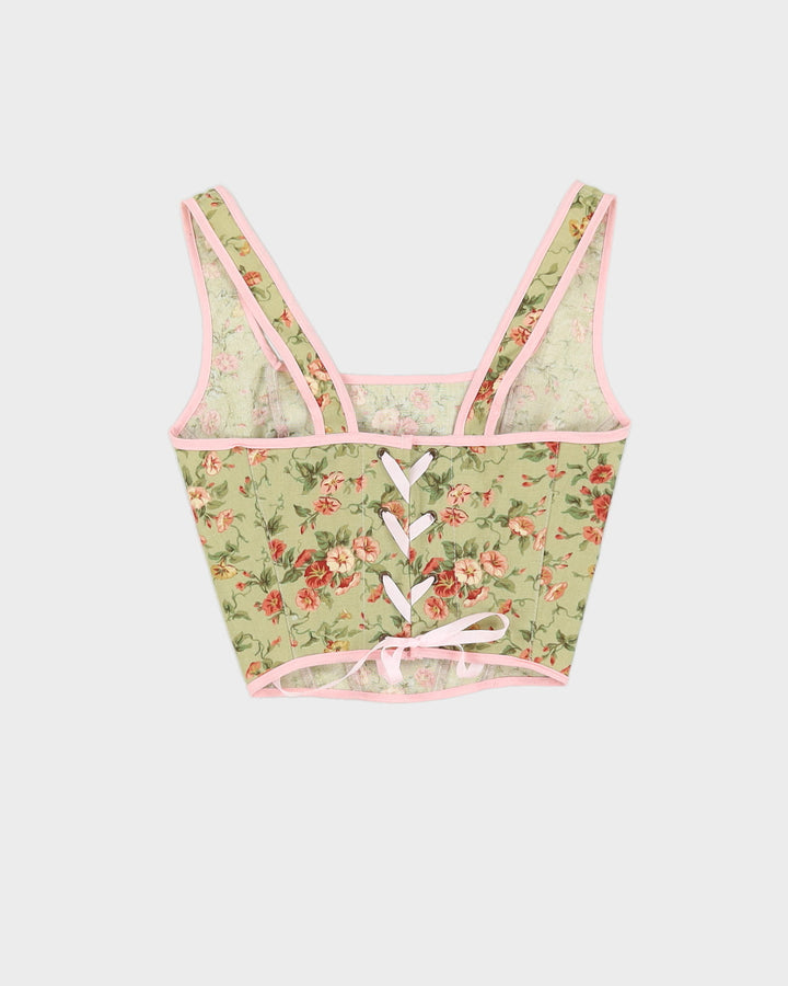 Rokit Originals Green Floral Patterned Florence Corset Top - S / M