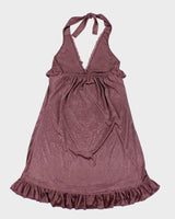 Vintage Y2k 00s Purple Frilly Halter Slip Dress - S