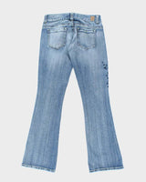 Y2k 00s Guess Low Rise Embroidered Flared Jeans - W29 L32