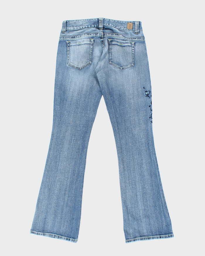 Y2k 00s Guess Low Rise Embroidered Flared Jeans - W29 L32