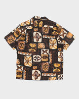 Vintage 60s Malihini Brown Hawaiian Shirt - L
