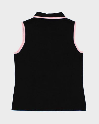 Y2k 00s Belldini Black Zip-up Knit Top - XL