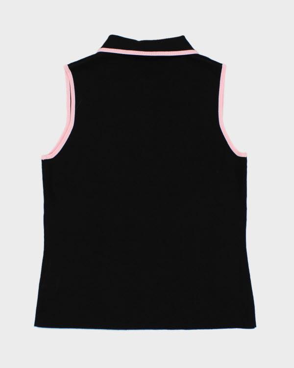 Y2k 00s Belldini Black Zip-up Knit Top - XL