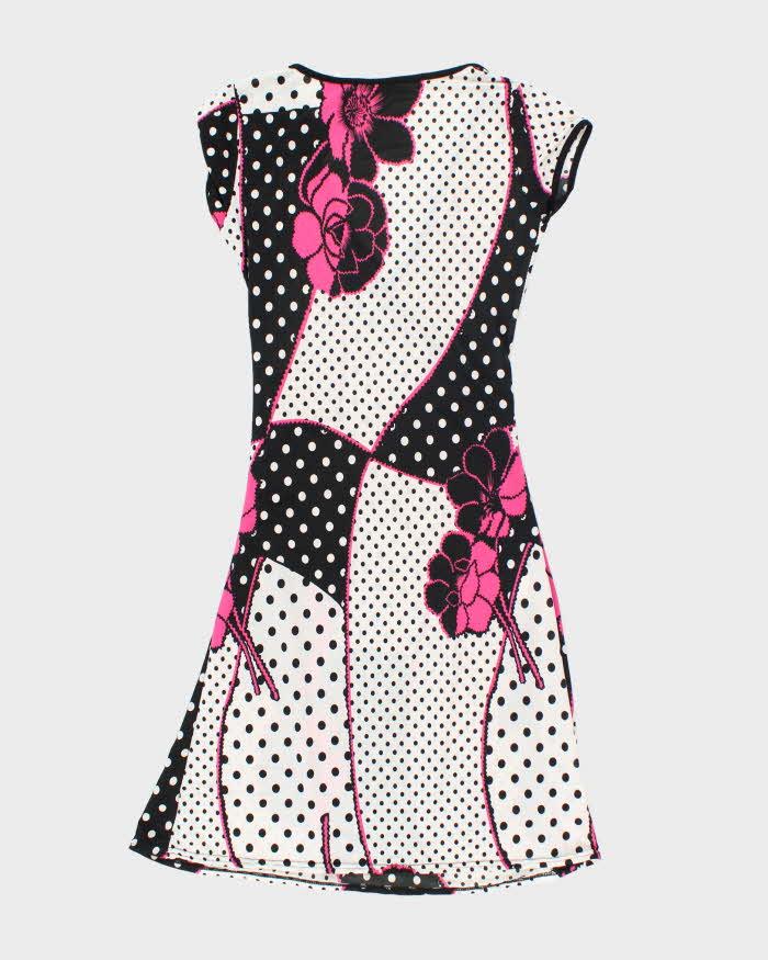 Vintage Y2k 00s Moving Floral Polka Dot Dress - S