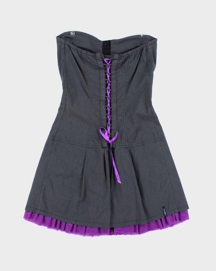 Vintage Y2k 00s Vexy Lace-Up Mini Dress - S