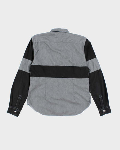 Comme Des Garcons Black and Grey Block Long SLeeve Shirt - M
