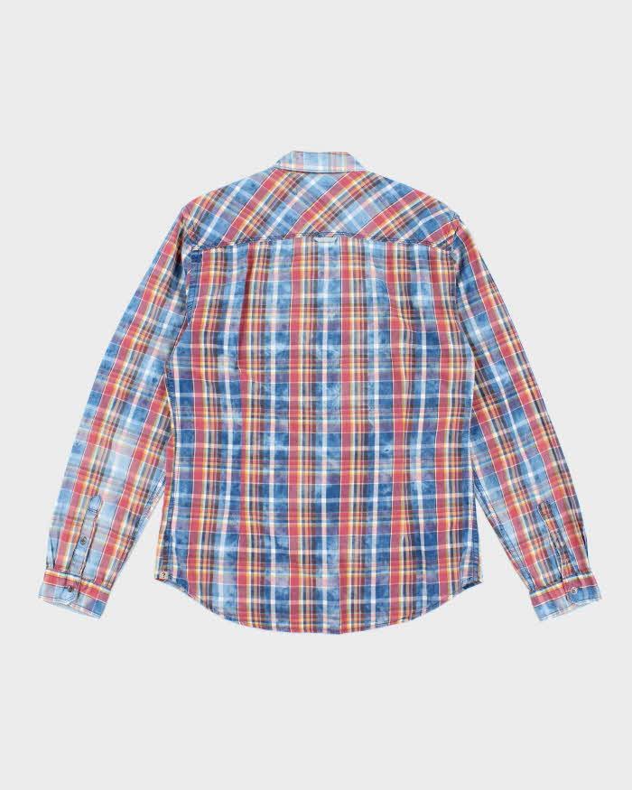 Vintage Y2k 00s Guess Checked Long Sleeve Shirt - M