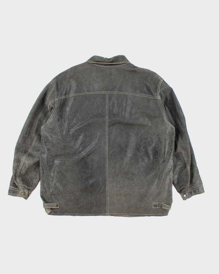 Vintage 90s Diesel Distressed Oversized Leather Jacket - XL