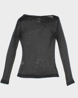 Vintage Y2k 00s M Collection Mesh Cowl Neck Top - M