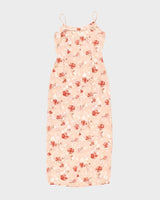 Vintage 90s Floral Sheer Maxi Dress - S