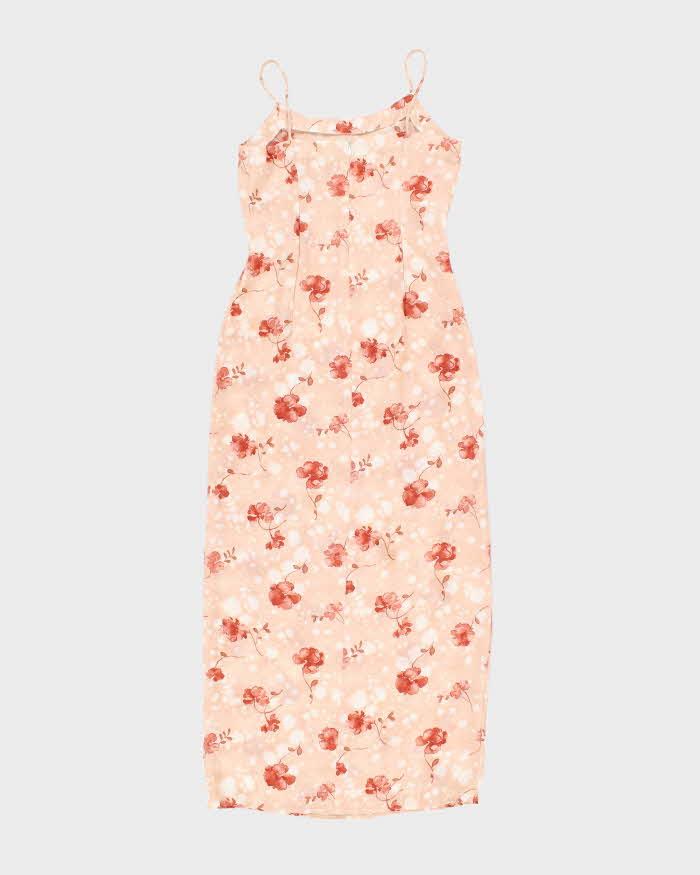 Vintage 90s Floral Sheer Maxi Dress - S