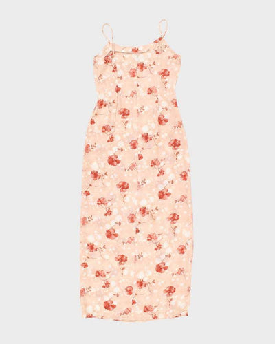 Vintage 90s Floral Sheer Maxi Dress - S