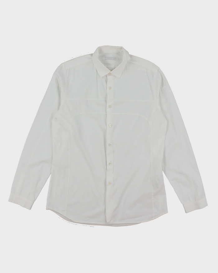 Vintage 2000's Prada Plain White Long Sleeve Shirt - L