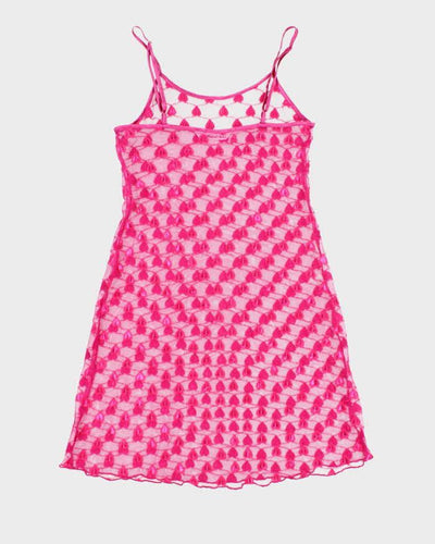 Vintage Y2k 00s La Vie En Rose Mesh Slip Dress - S
