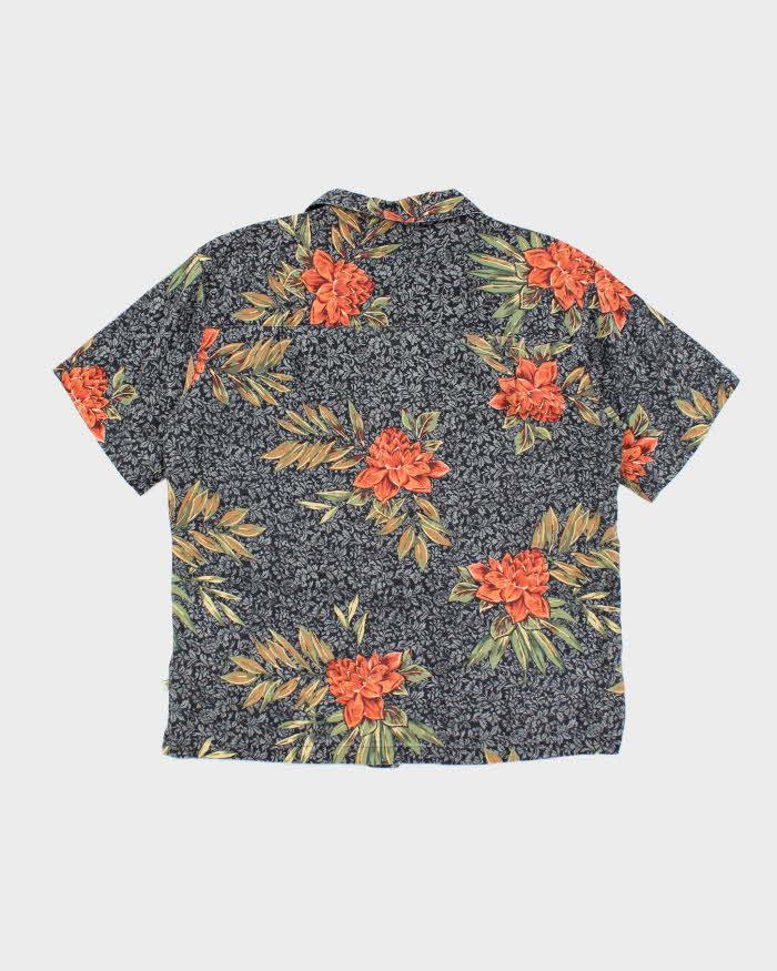 Vintage Island Shores Silk Hawaiian Shirt - L