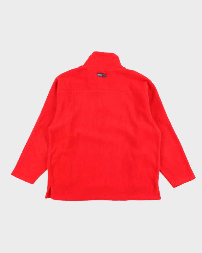 Vintage Tommy Jeans Red Quarter-Zip Fleece - XL