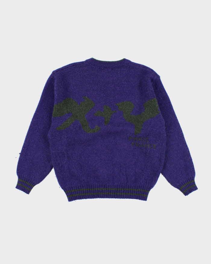 Vintage Y2K X+Y Graphic Printed Chunky Wool Blend Knit Jumper - L