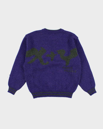 Vintage Y2K X+Y Graphic Printed Chunky Wool Blend Knit Jumper - L