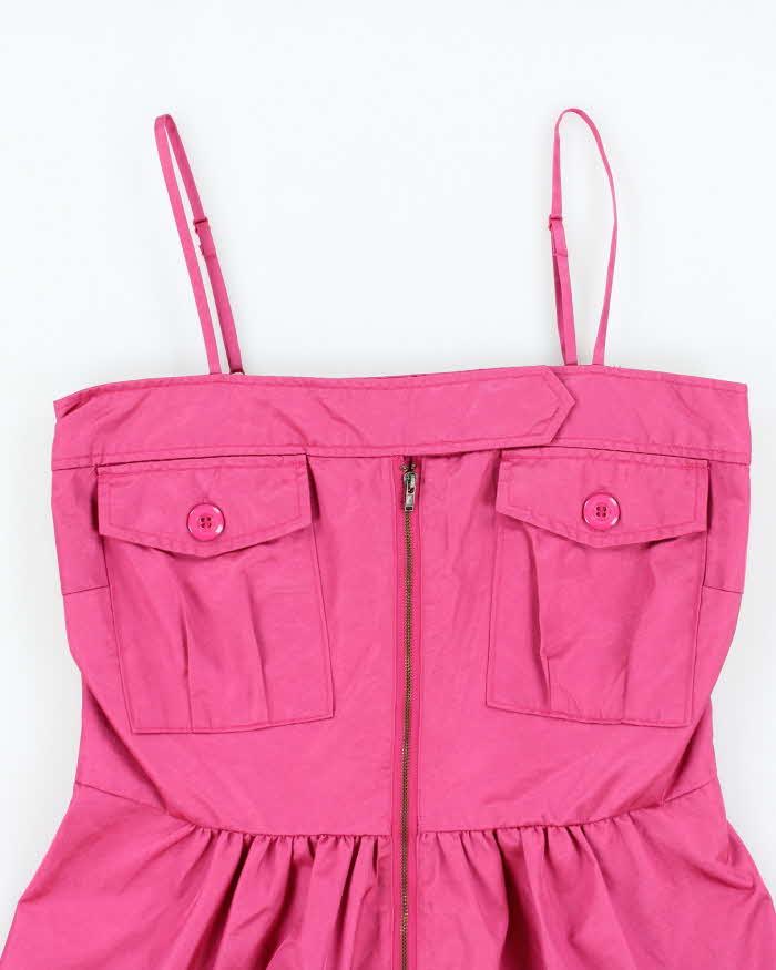 Vintage Y2k 00s Bread n Butter Pink Cargo Mini Dress - S