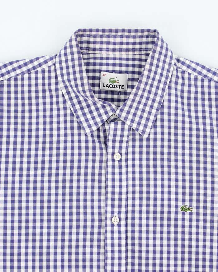 Vintage Lacoste Checked Long Sleeve Oversized Shirt - XL