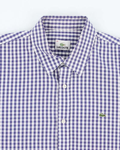 Vintage Lacoste Checked Long Sleeve Oversized Shirt - XL