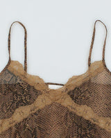 Vintage Y2k 00s Buch Snake Print Mesh Cami - S