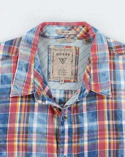 Vintage Y2k 00s Guess Checked Long Sleeve Shirt - M