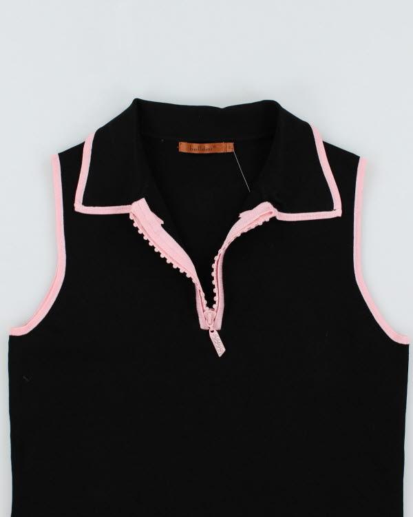 Y2k 00s Belldini Black Zip-up Knit Top - XL