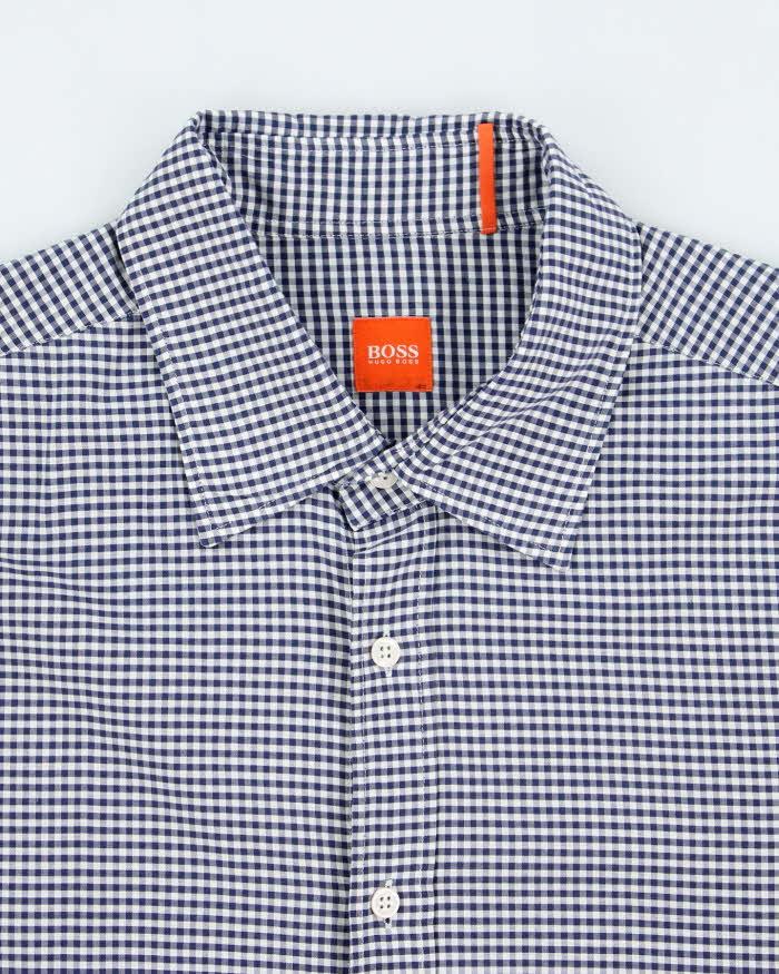 Vintage Hugo Boss Checked Long Sleeve Shirt - L