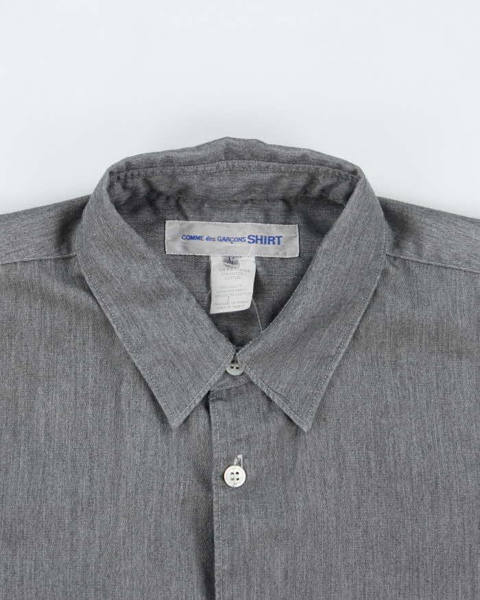 Comme Des Garcons Black and Grey Block Long SLeeve Shirt - M
