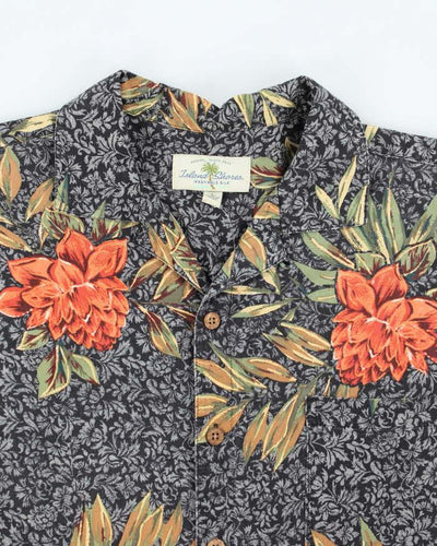Vintage Island Shores Silk Hawaiian Shirt - L
