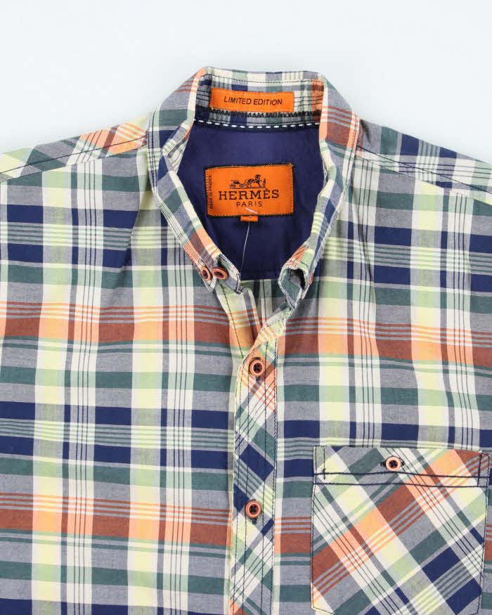 Vintage Hermes Colourful Check Shirt - L