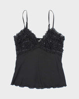Vintage Y2k 00s Sirens Mesh Sequin Cami - S