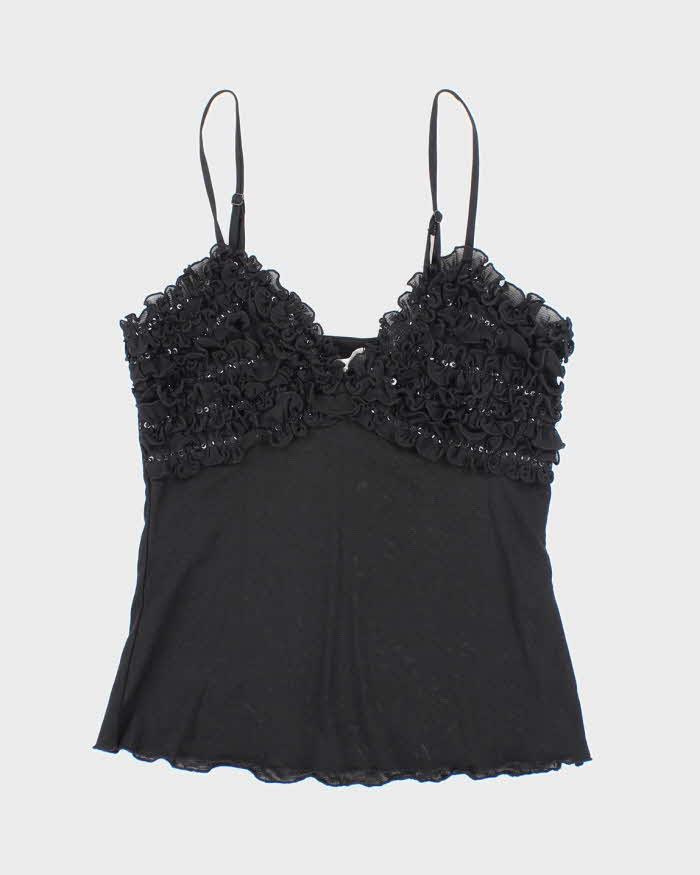 Vintage Y2k 00s Sirens Mesh Sequin Cami - S