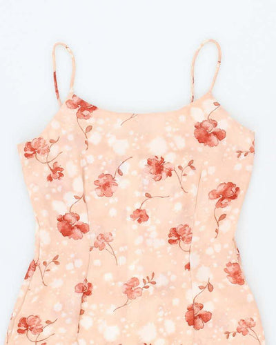 Vintage 90s Floral Sheer Maxi Dress - S