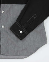 Comme Des Garcons Black and Grey Block Long SLeeve Shirt - M
