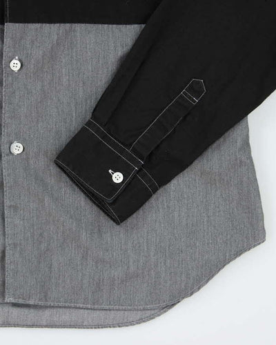 Comme Des Garcons Black and Grey Block Long SLeeve Shirt - M