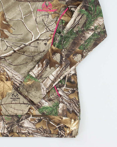 Vintage Y2K Women's Real Tree Embroidered Logo Camouflage Hoodie - S