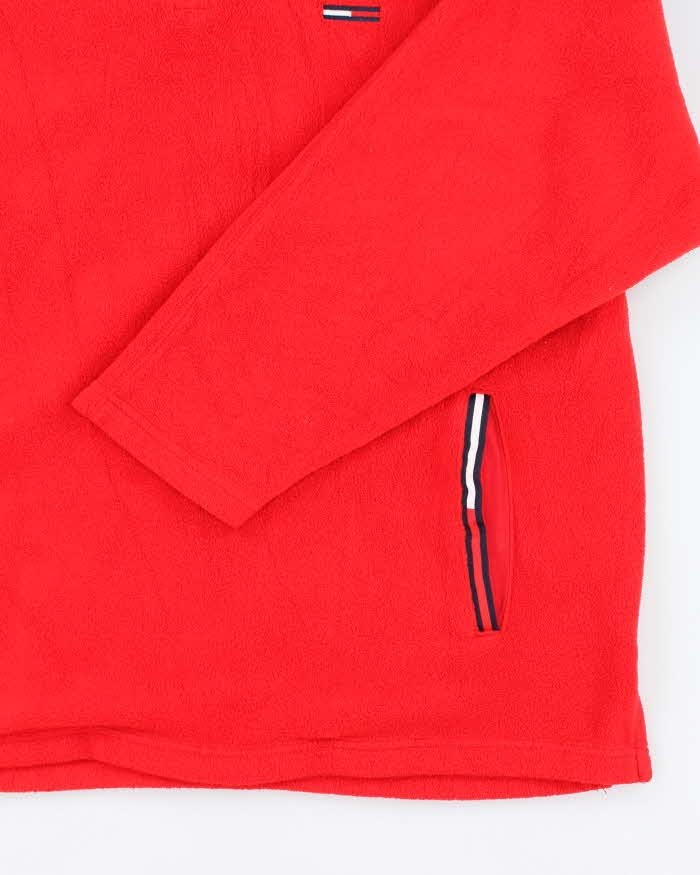 Vintage Tommy Jeans Red Quarter-Zip Fleece - XL