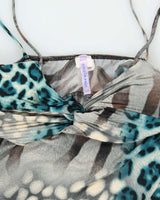 Vintage Y2k 00s Purple Rain Animal Print Dress - S