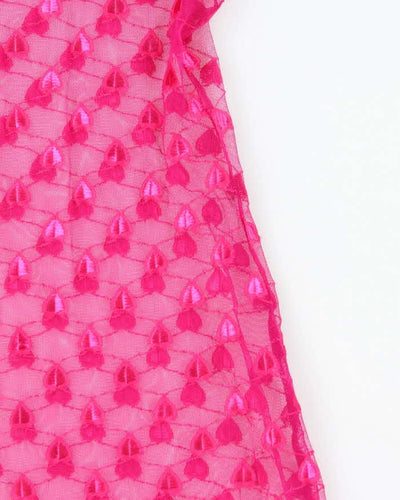 Vintage Y2k 00s La Vie En Rose Mesh Slip Dress - S