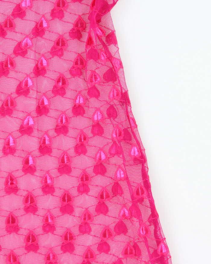 Vintage Y2k 00s La Vie En Rose Mesh Slip Dress - S