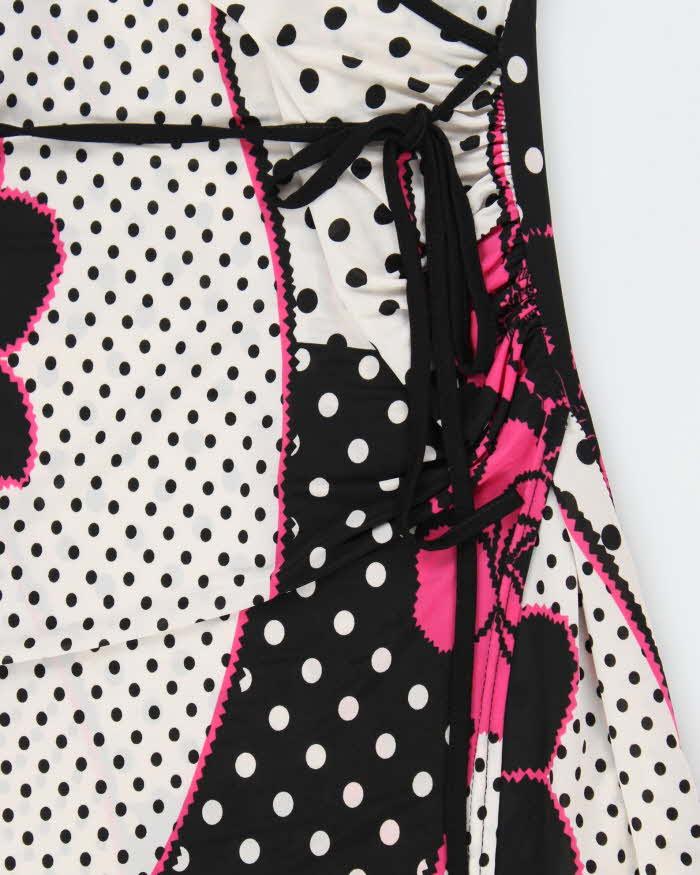 Vintage Y2k 00s Moving Floral Polka Dot Dress - S