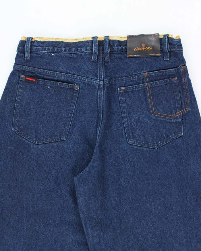 Vintage Y2k Fubu Dark Wash Yellow Piped Jeans - W35 L32